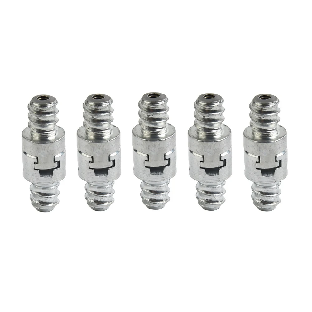 10pc Male Female Join Connector For Electric Drill Pipe Dredge Machine 16mm Spring Galvanized Silver PneumaticTool Accessories