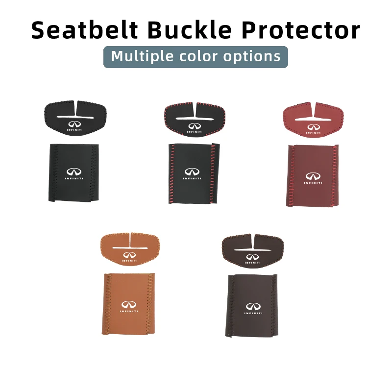 4pcs Car Seat Safety Belt Buckle Plug Anti-scratch Protector Case For Infiniti Q50 FX35 Q30 G37 Q70 QX70 G35 Q60 QX50 QX60