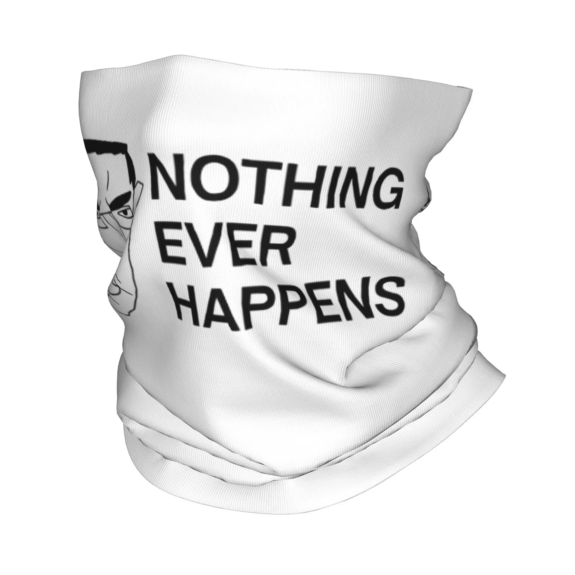 Chudjak Chud Nothing Ever Happens Bandana Cache-cou Balaclava Masque facial Écharpe Imprimé Meme Bandeau Multifonctionnel Unisexe Adulte