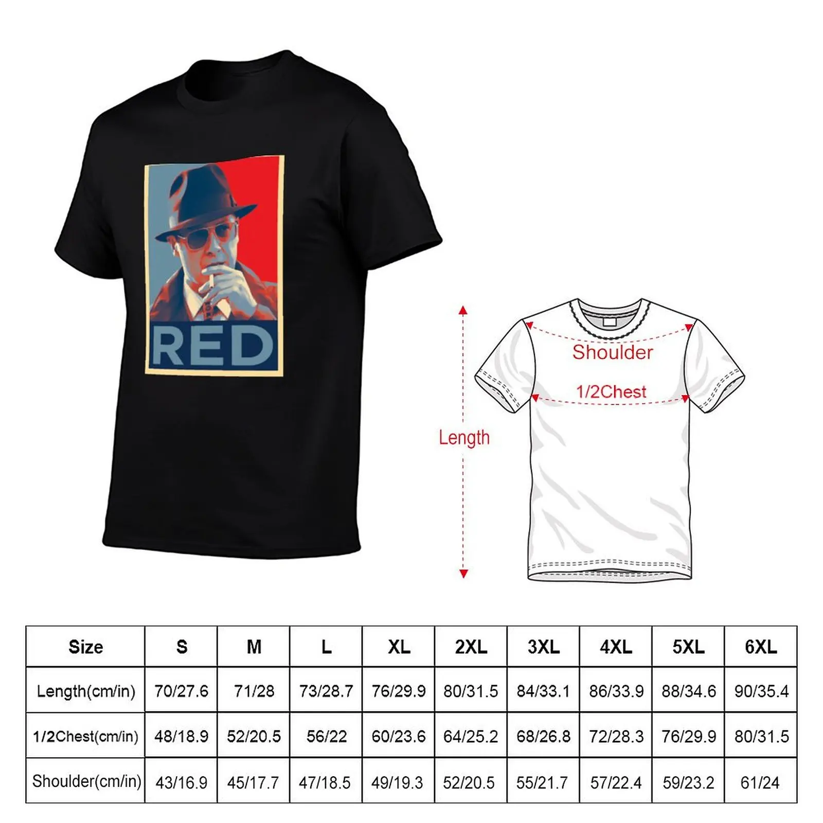 Red The Blacklist T-Shirt Blouse shirts graphic kawaii clothes mens designer t shirt