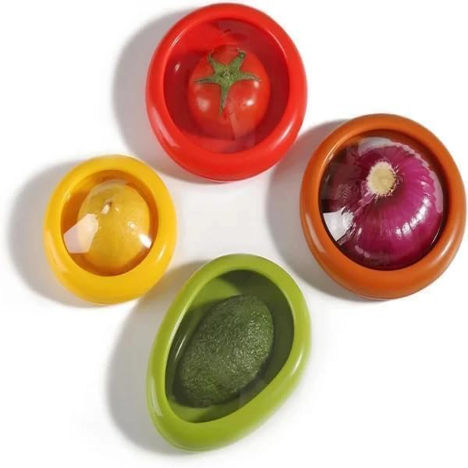 4Pack Fruit and Vegetable Anti-Oxidation  Box, Fruit  Containers for Fridge, Silicone Fruit  Box  for Food