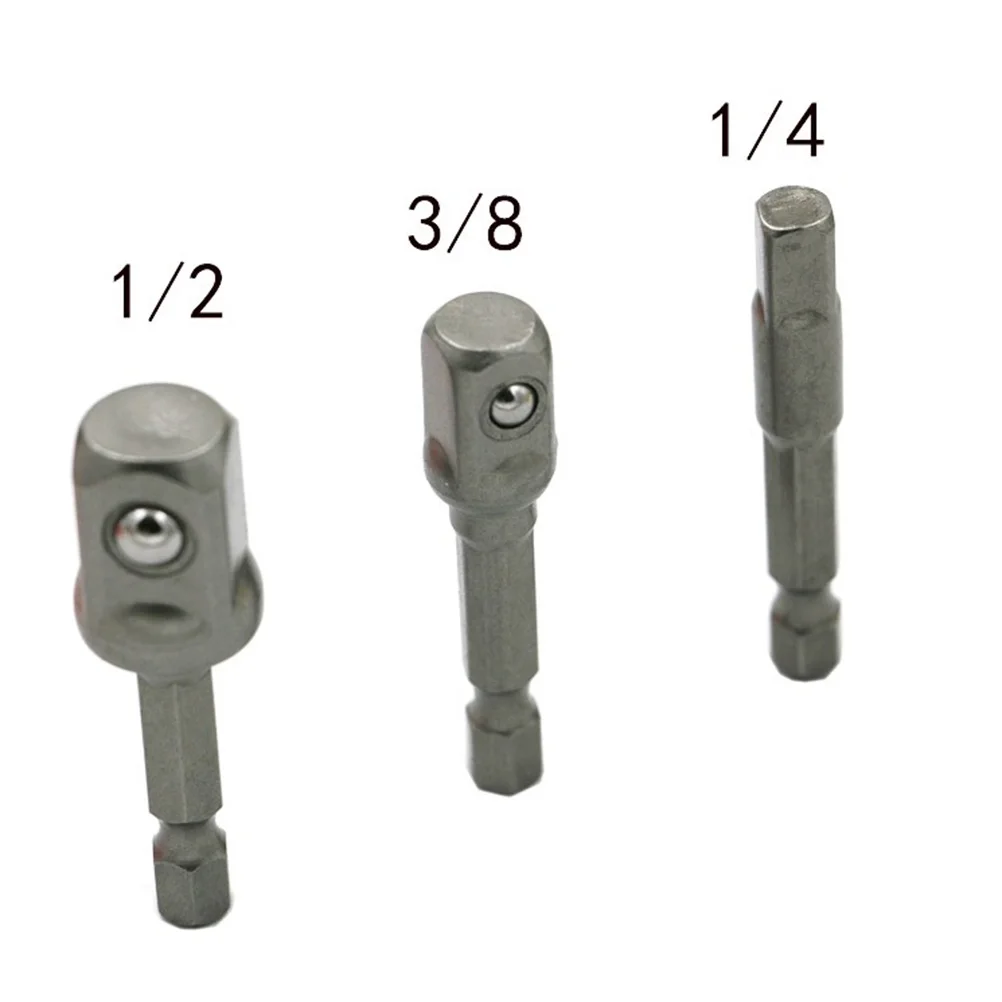 3個入り 1/4インチ 3/8インチ 1/2インチ 六角ビットソケットアダプター 直角ドリルアタッチメント 105度角度延長電動ドライバーホルダー