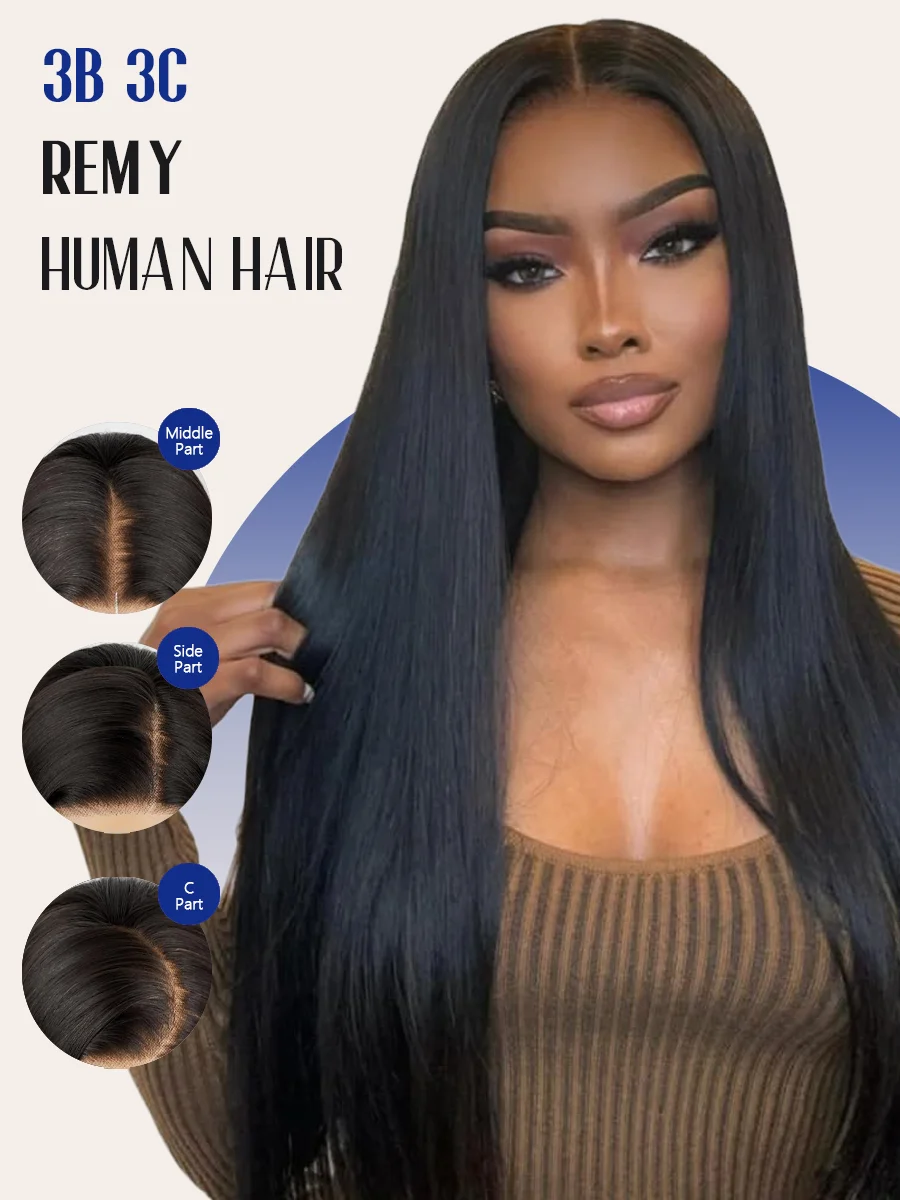 Peruca Frontal de Renda HD Transparente 360 5x5 13x6 13x4, Cabelo Humano Brasileiro Preto 1B, Liso Extremo, 40 Polegadas de Comprimento, 200% Alta Densidade, Pré-arrancada, Cor Natural, Para Mulheres