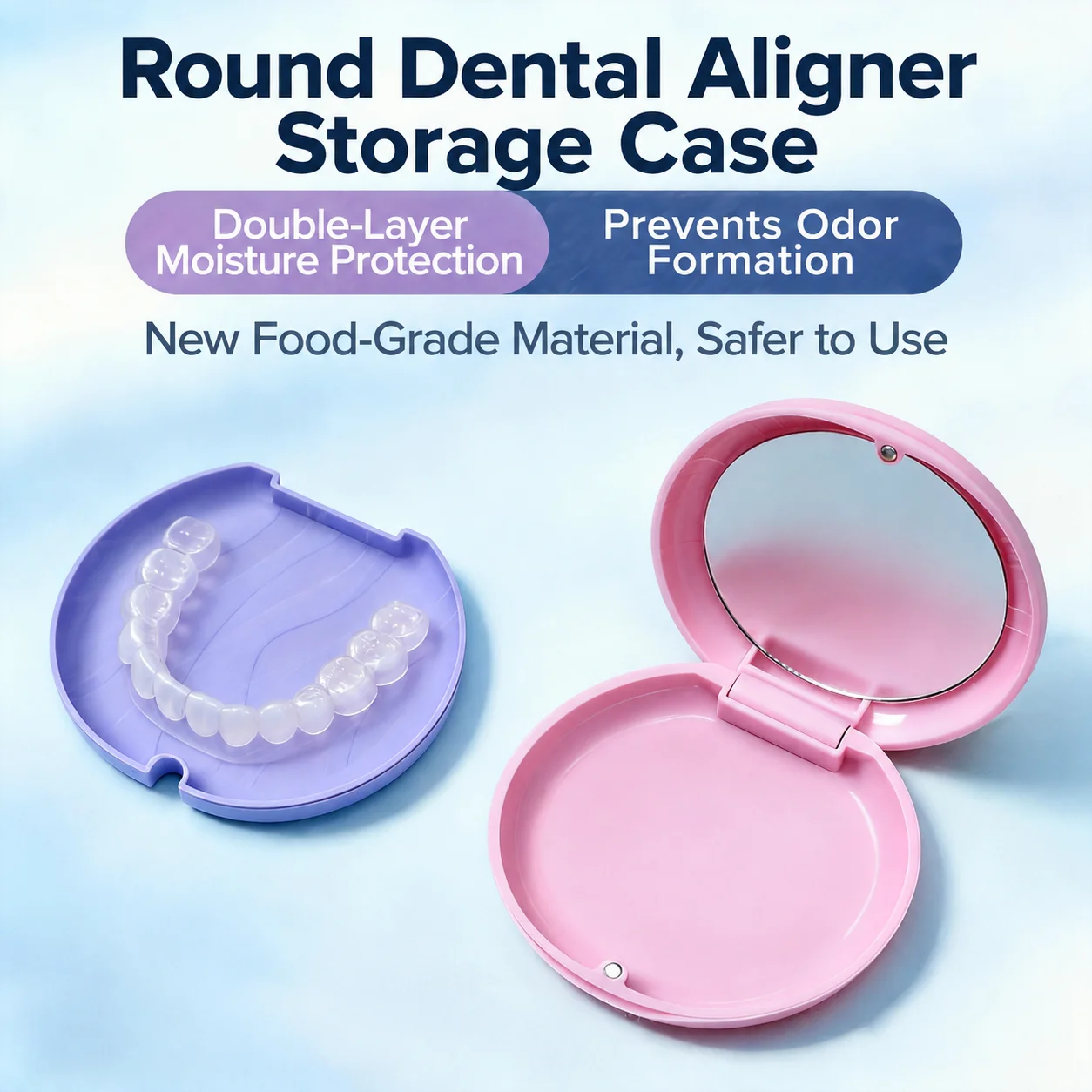 1 Pack Retainer Case with Mirror Magnetic Aligner Case Compatible  with Alignment Removal Tool Case for Dentures Braces Aligners