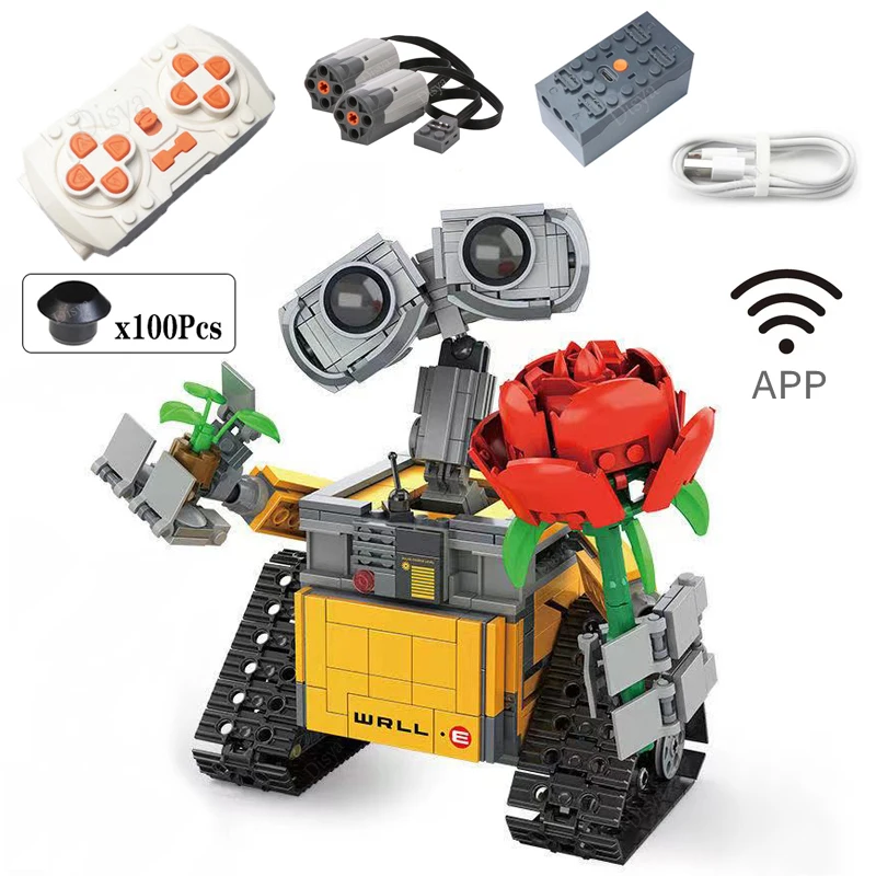 New 687PCS Disney WALL E High-tech APP Motorized RC Robot Functions Figures Technical Building Block For Children Toys Gift