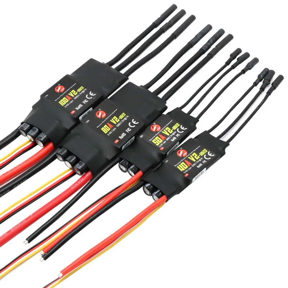 ZMR 40A 50A 80A 100A V2 3-6S Brushless ESC Speed Controller With BEC/UBEC Output For RC Quadcopter Multirotor Parts Toy