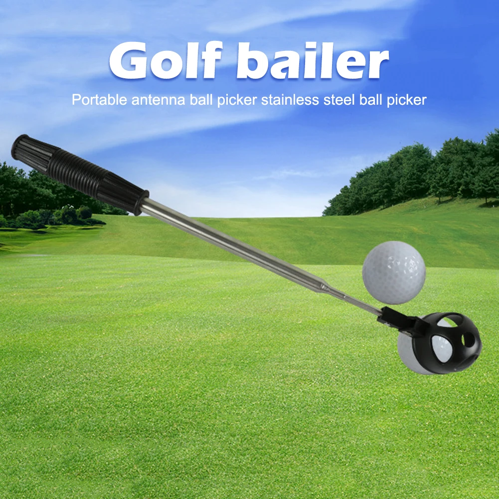 8 Sections Extandable Golf Ball Retriever Picker Stainless Steel Catcher Easy Storage Holder with Shaft Scoop Base