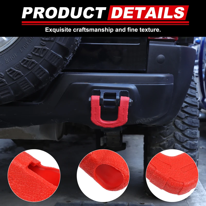 

1Pcs Rubber red For Hummer H3 2005-2009 car rear bumper trailer ring protective cover car exterior modification accessories