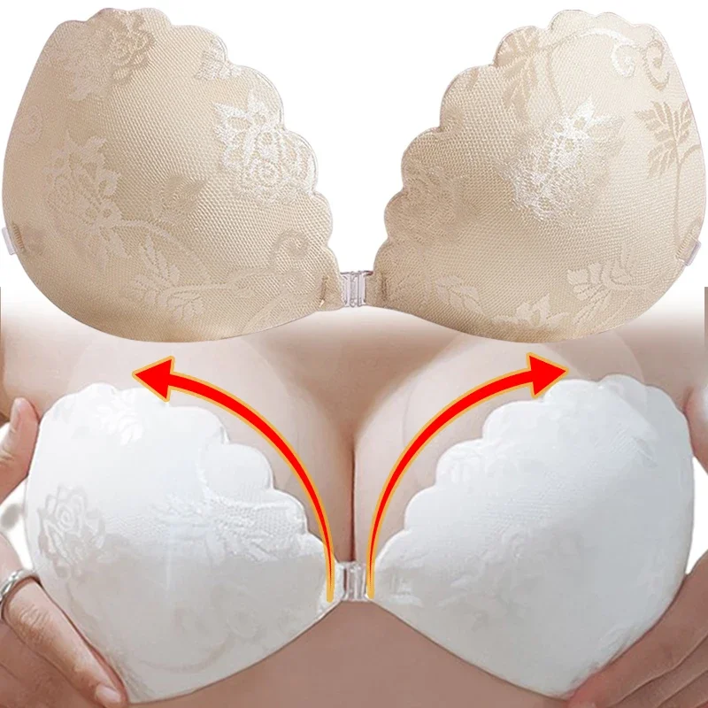 Lace Push Up Bra Sexy Nipple Cover Chest Pad Invisible Silicone Sticky Bust Lingerie Backless Wedding Petal Breast Underwear