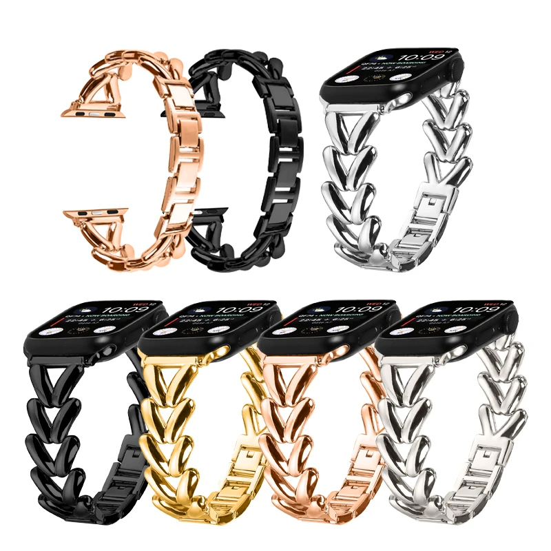

Stainless steel band for apple watch strap 44mm 45mm 40mm 38/42mm 41mm Metal bracelet ultra 49mm iwatch Series 9 8 7 6 SE 5 4 3