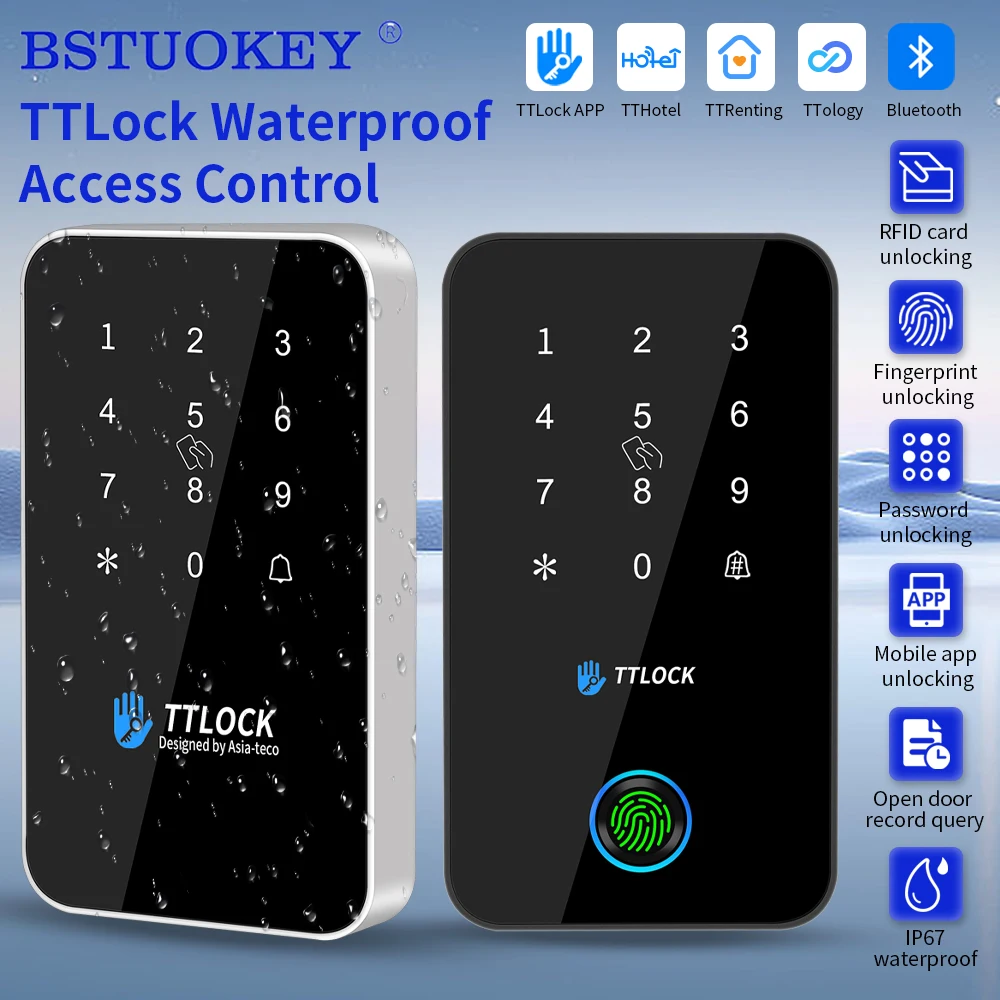 

IP67 NFC Bluetooth биометрический пароль 13,56 МГц кодовый замок клавиатура с приложением TTlock цифровой умный дверной вход электронный замок открывалка