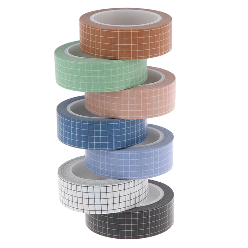 Grid Tape Japanese Paper DIY Planner Masking Tape Adhesive Tapes Stickers Decorative Stationery Tapes