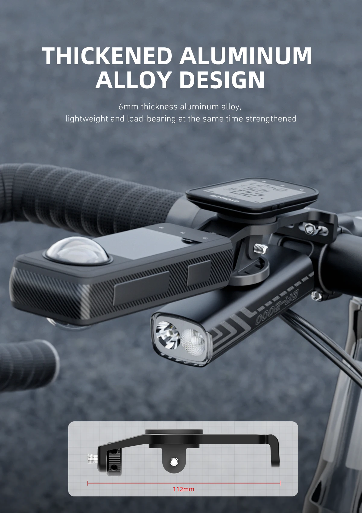 CYCLAMI BiKe Computerhalterung, multifunktionale Lenkerverlängerung, vordere Montage, Kamerahalterung für XOSS IGPSPORT – Detail 3
