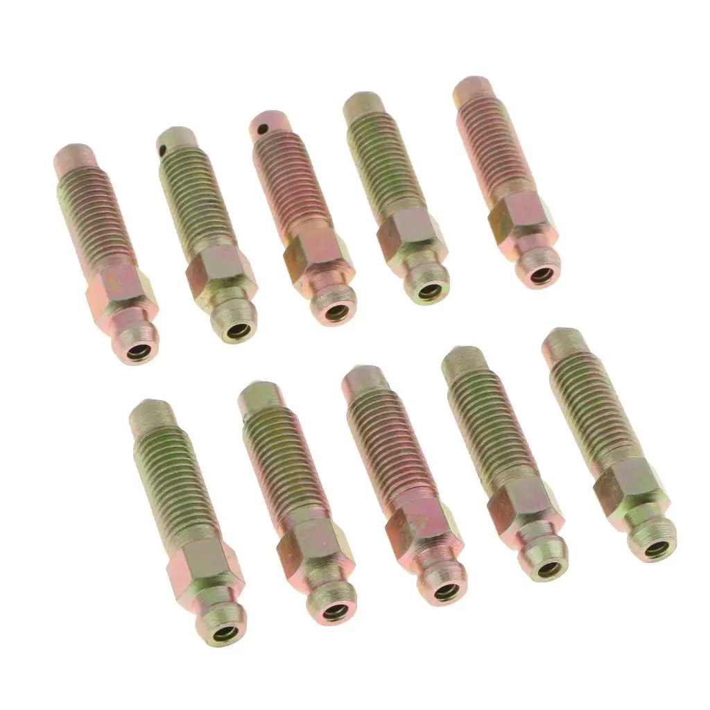 10 Pieces M8*1mm Motorcycle Car Brake Bleeder Nipple Caliper Bleed Screws