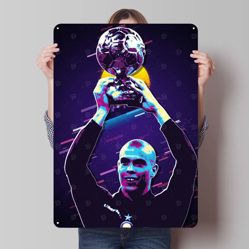 Чемпион Роналду Ретро Искусство Металлический Знак Футбольный Плакат Винтаж Металлическая Пластина Пользовательские Футбольные Жести Знаки для Настенного Художественного Украшения