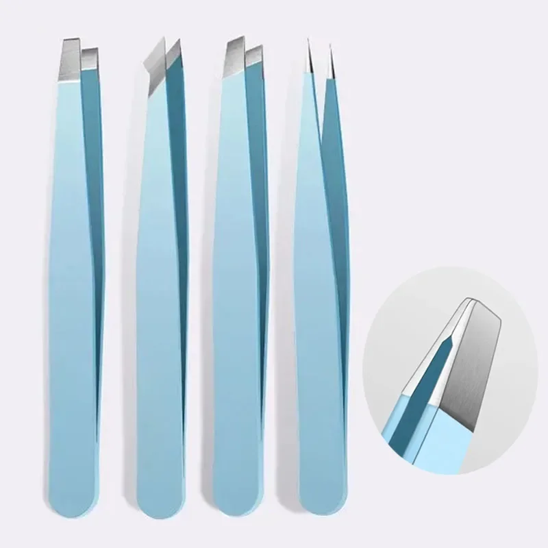 

Eyebrow Tweezer Colorful Hair Beauty Fine Hairs Puller Stainless Steel Slanted Eye Brow Clips Removal Makeup Tools Eyebrows Brow