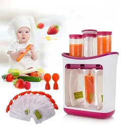 Squeeze Food Station Homemade Baby Food Dispenser Bags Food Maker Set Storage Packing Machine Juice Puree Pack Feeding Pouches