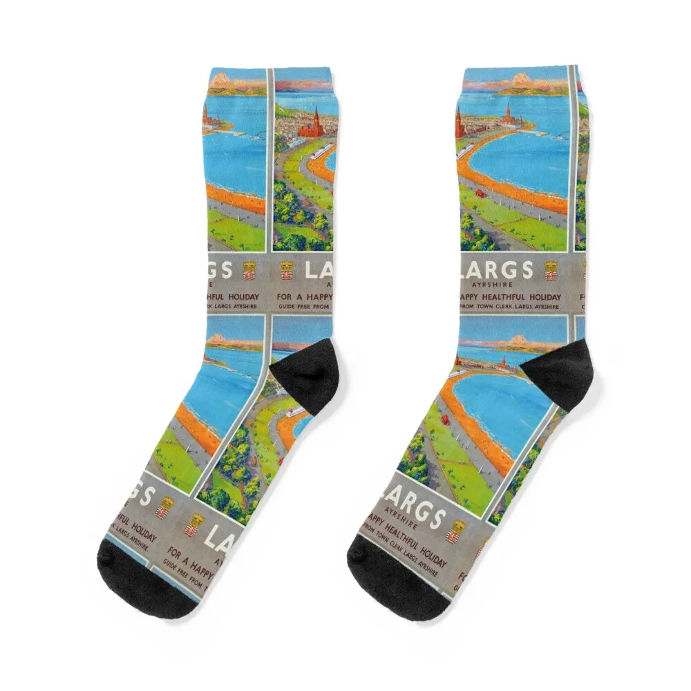 Railway Poster Largs Socks Hiking boots cycling kawaii new year Socks Male Women's