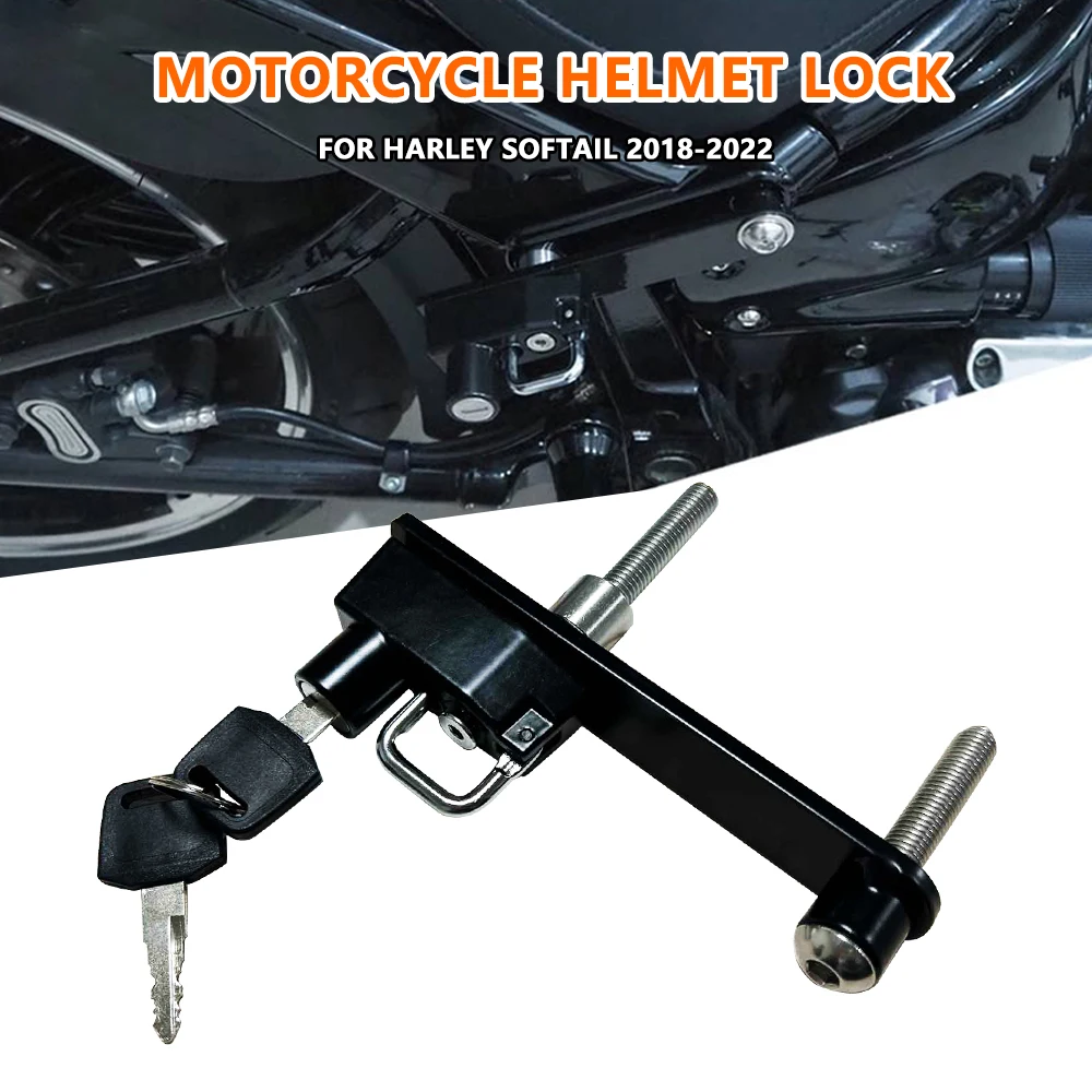 

For Motorcycle Helmet Lock For Harley Softail Fat Boy FXBR FXFB FLSB FXBB FXST FLHCS FLRS Anti Theft Lock 2018-2022 Accessories