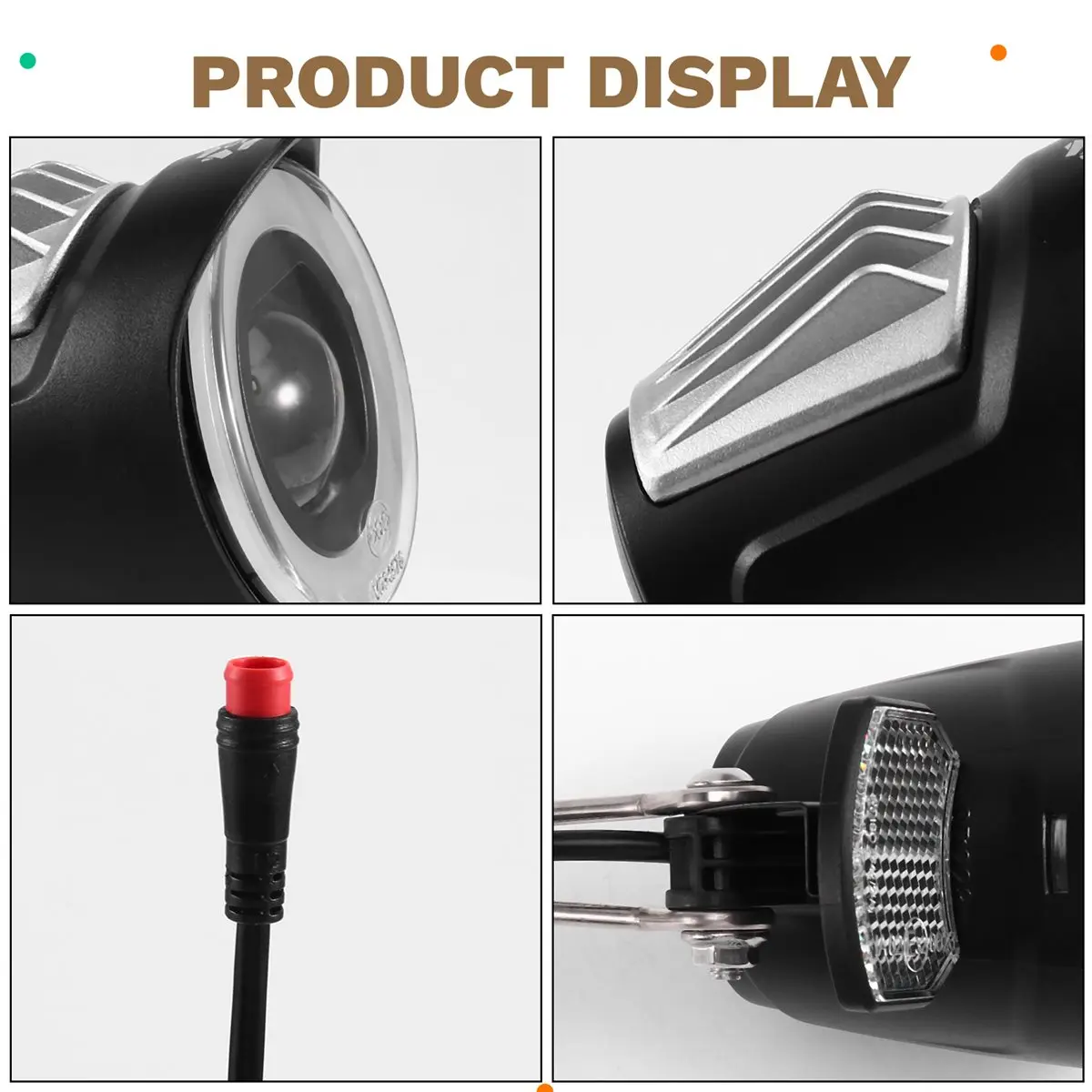 OKgood 36/48V E-Bike Light Electric Scooter LED Headlight 5W Waterproof Lamp Motorcycle Bicycle Flashlight