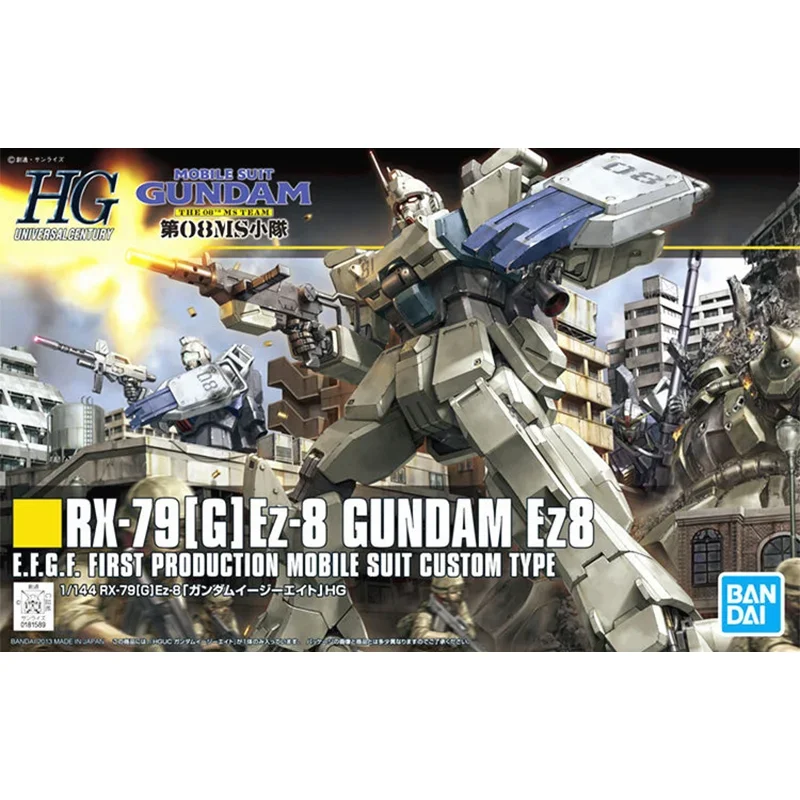 Bandai Original GUNDAM Anime Model HGUC Series 1/144 RX-79[G] Ez-8 GUNDAM Ez8 Action Figure Assembly Model Toys Gifts for Kids