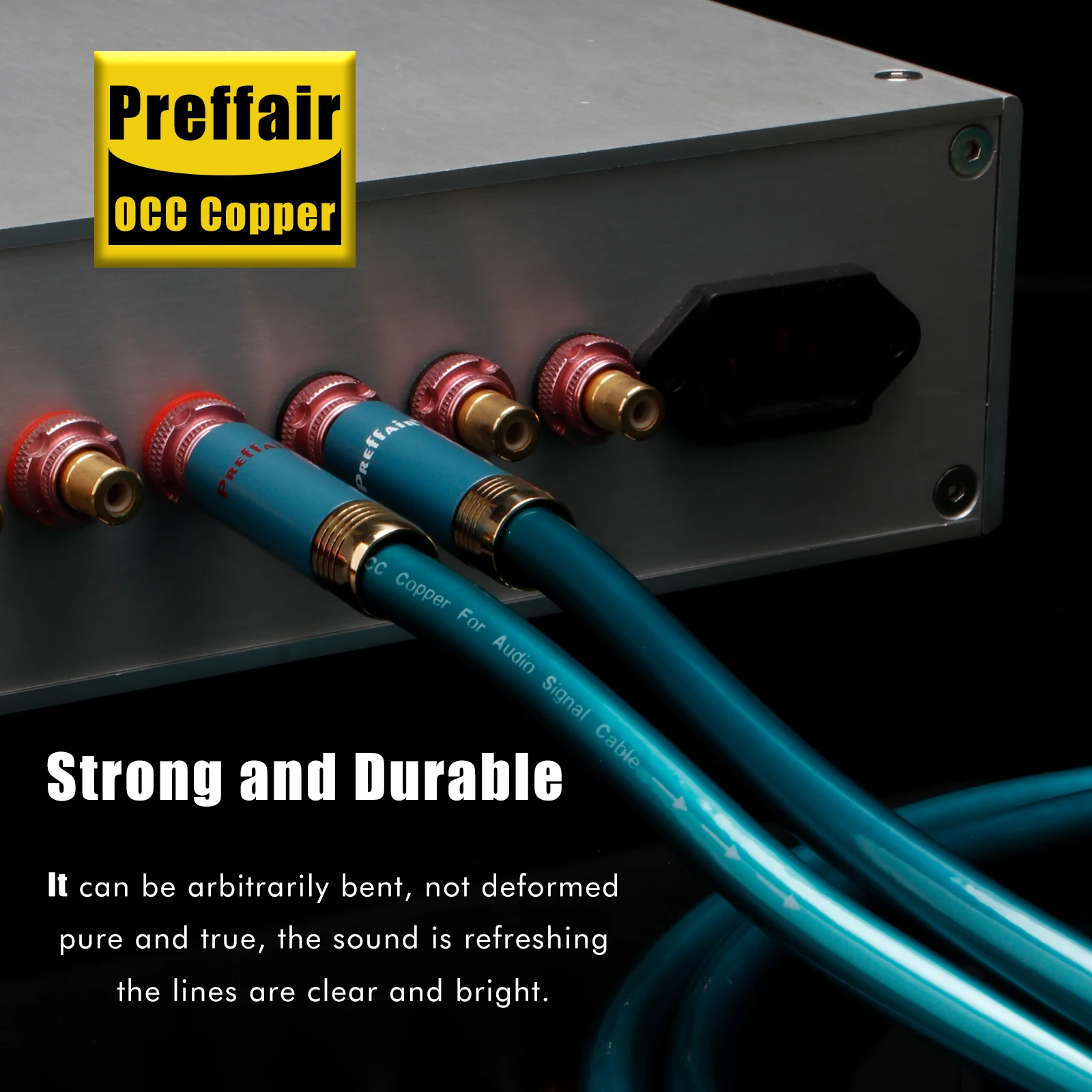 Preffair 7N OCC Copper Hifi RCA Cable Hi-end CD Amplifier Interconnect 2RCA to 2RCA Male Audio Analog Interconnects Cable