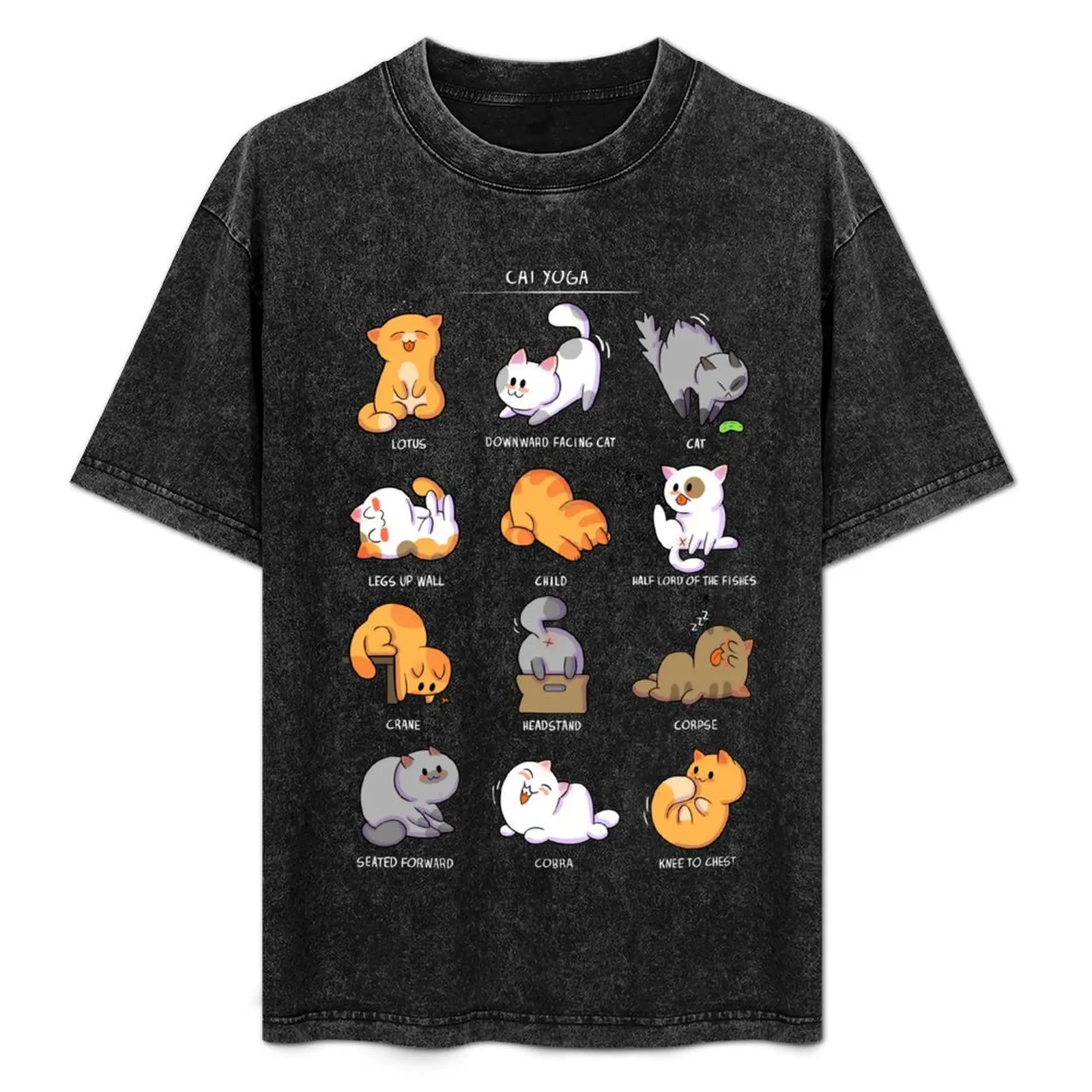 

Cat yoga T-Shirt Big and Tall Solid Color T-Shirt