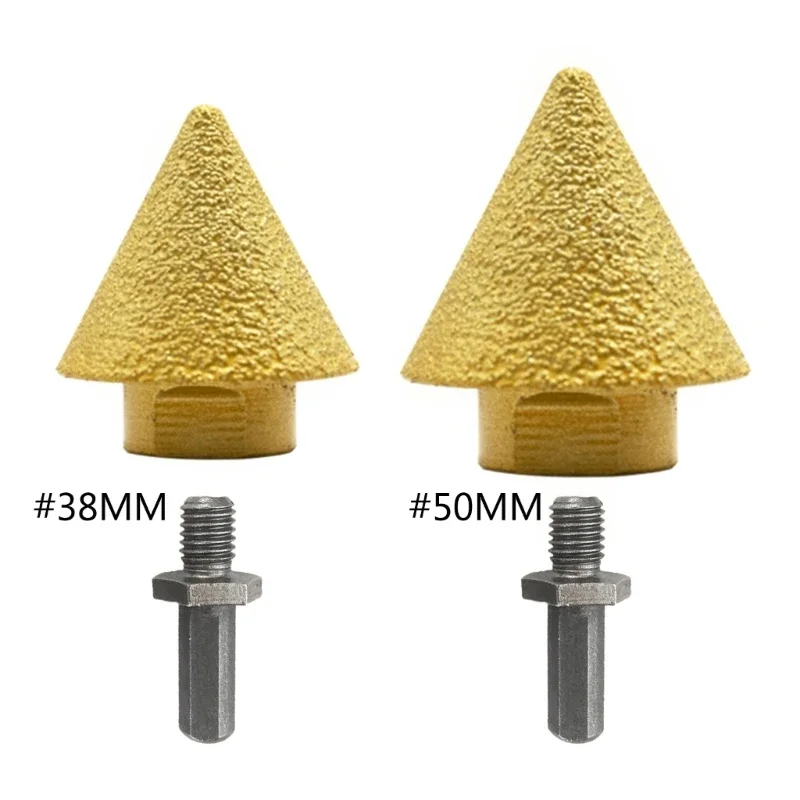 스레드 다이아몬드 베벨 챔퍼 비트 38/50mm 카운터 싱크 비트 콘 조각 도자기 타일 용 연마 그라인딩 휠