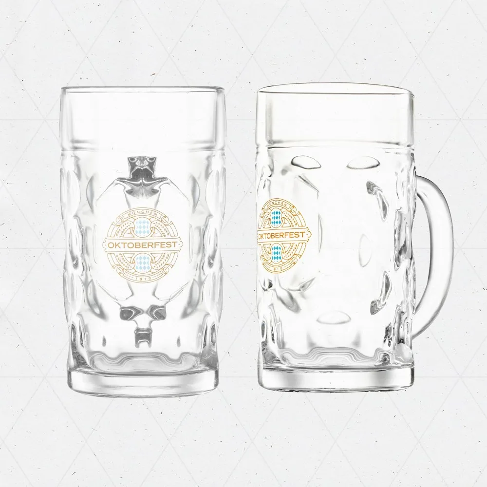 1L German Beer Stein - Authentic Oktoberfest Mug - Dishwasher Safe Glass - Perfect for Weissbier, Festivals & Gifts - Detail 1