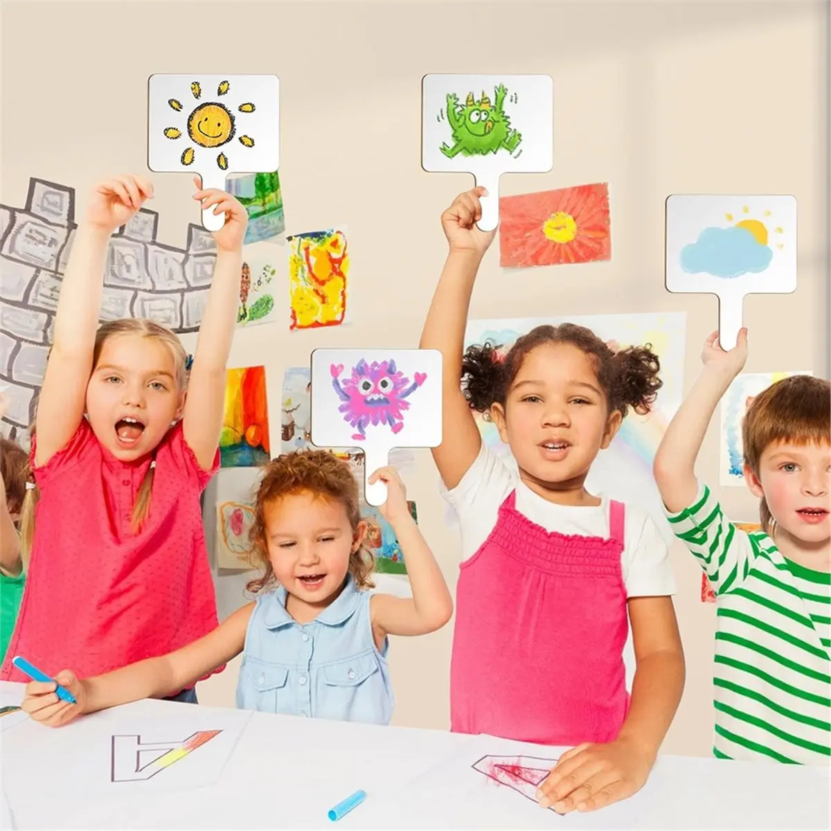 618 Mega Sale 6-Pack Dry Erase Paddles Double Sided with Markers and Erasers for Interactive Learning and Meetings