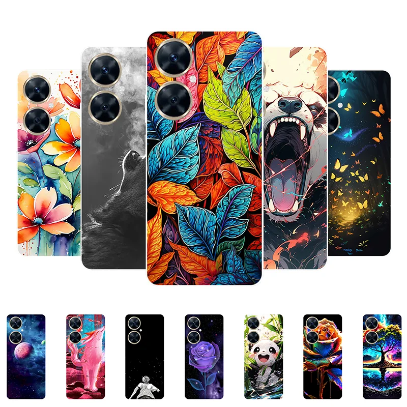 For Huawei Nova 11i Case MAO-LX9N Leaves Panda Soft Silicone Back Cover for Huawei Nova 11i Bumper Nova11i Phone Case