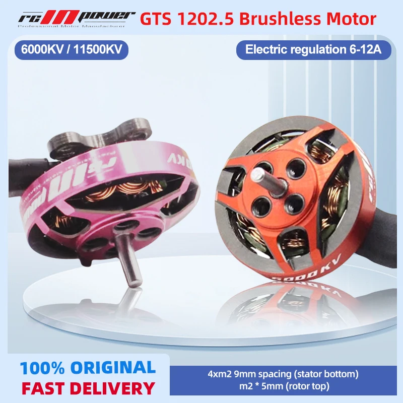 

RCINPower GTS V2 1202.5 Brushless Motor 11500KV 1-4S for RC Drone FPV Racing Models Spare Part DIY Accessory