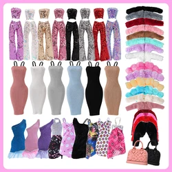 New Fashion Outfit Dress Set Plush Jacket Pants Coat Bags Clothes for 1/6 Dolls Accessories Girl`s Toys Christmas Gifts JJ BJD