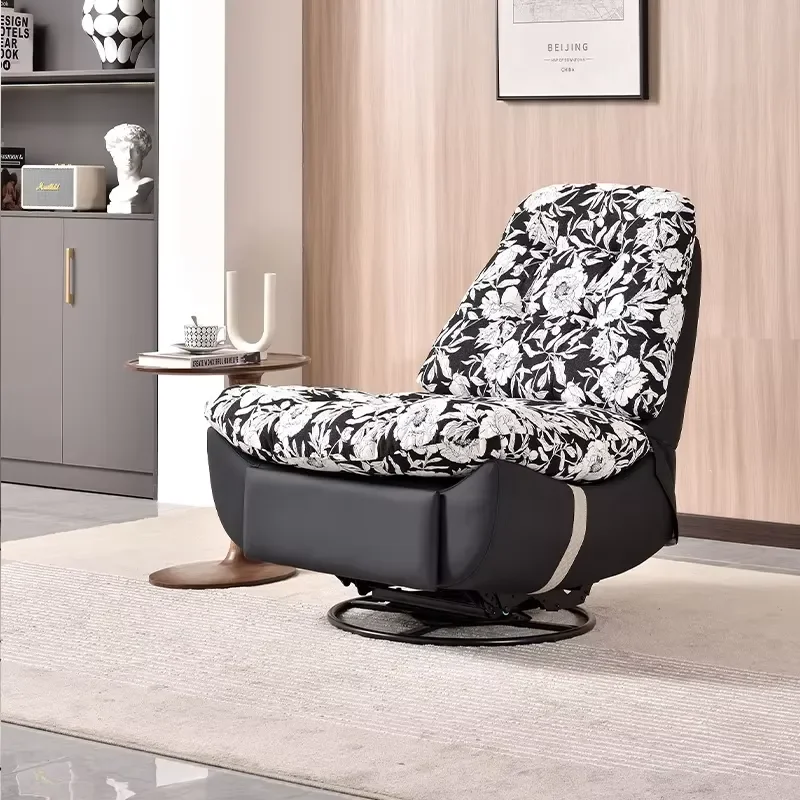 High End Fabric Single Sofa Recliner for Living Room Leather Sofa Soft Multifunctional Lazy Rocking Recliner Lounge Chair