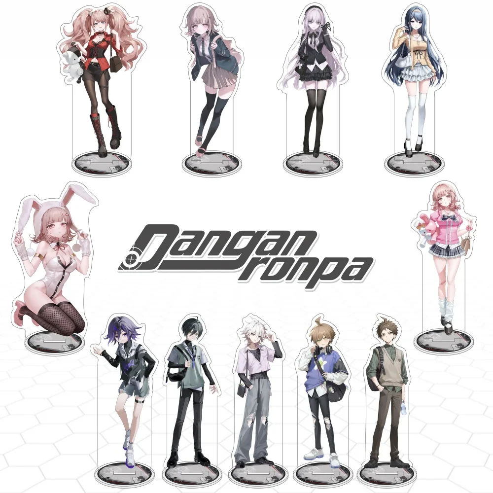 Game Danganronpa 15cm Acrylic Stand Junko Enoshima Casual Modern Outfit Desktop Display Hobby Collectible Decor Gift Keychain