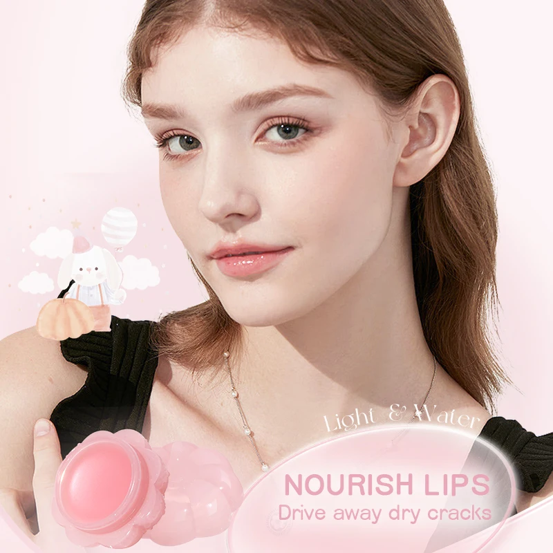 Pumpkin-Shape Sweet Peach Lip Balm Tinted Lip Balm Natural Lasting Moisturizing Hydrating Lipstick Makeup Lip Care Women Makeup