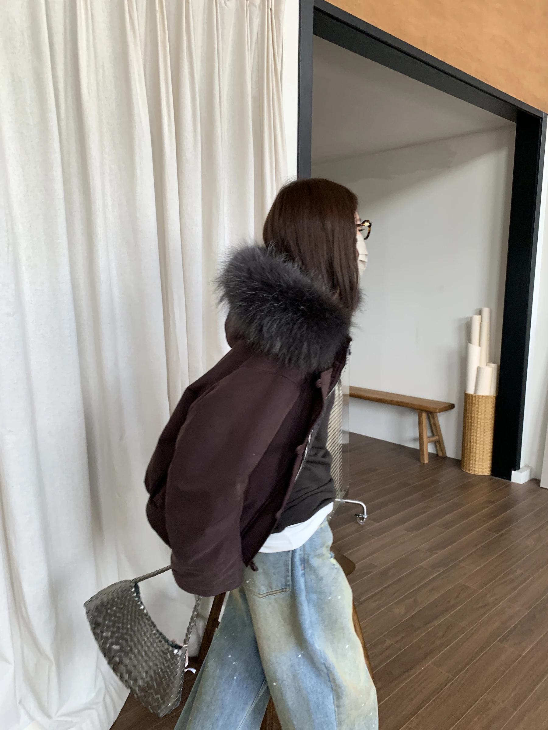 

NIZONDAYS Women's Parka Sle down Jaet Wool Fur Collar Detachable Simple Daily Wear Warmth Long Sve Zipper Closure