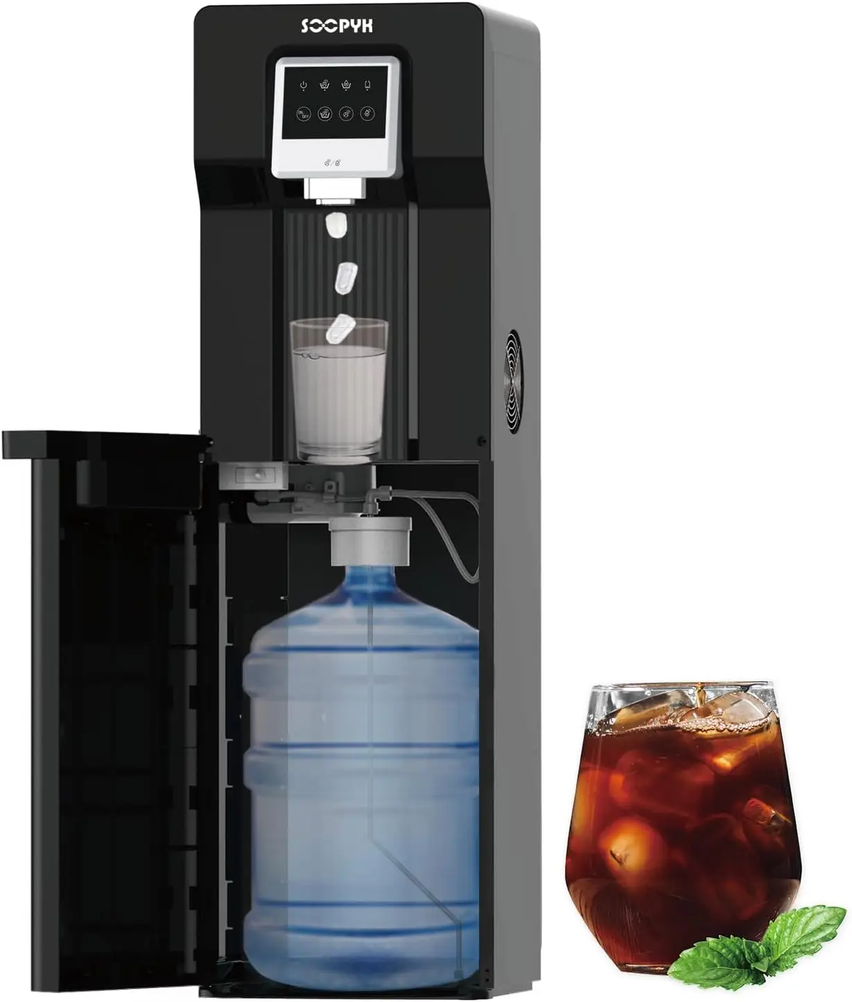 2 in 1 Water Cooler Dispenser with Ice Maker Bottom Load 18 lbs in 24 hrs for Home Office(Without HOT Water)