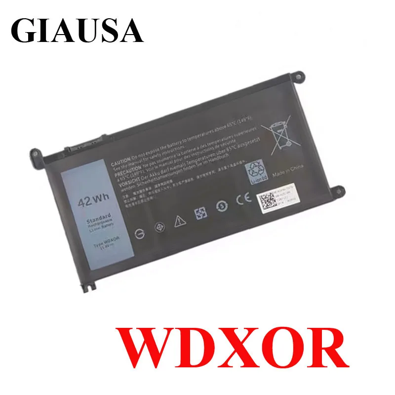 WDX0R Battery For Dell Inspiron 13 5000 5368 5378 7368 7378 14 7000 7560 7460 5468 15 7560 5538 5567 5568 P61F T2JX4 3CRH3 WDXOR