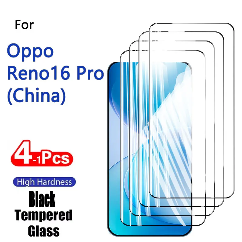1-4PCS Full Cover Glass for OPPO Reno16 Pro Reno 16 Reno16Pro 6.78