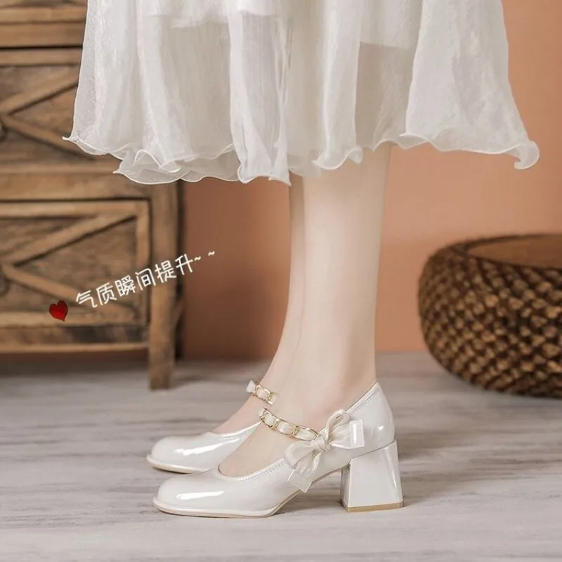 French Ladies Mary Janes Shoes Luxury Brand Sexy High Heel Banquet Sandals Designer New Light Grace Party Shoes Pumps Shoe Mujer