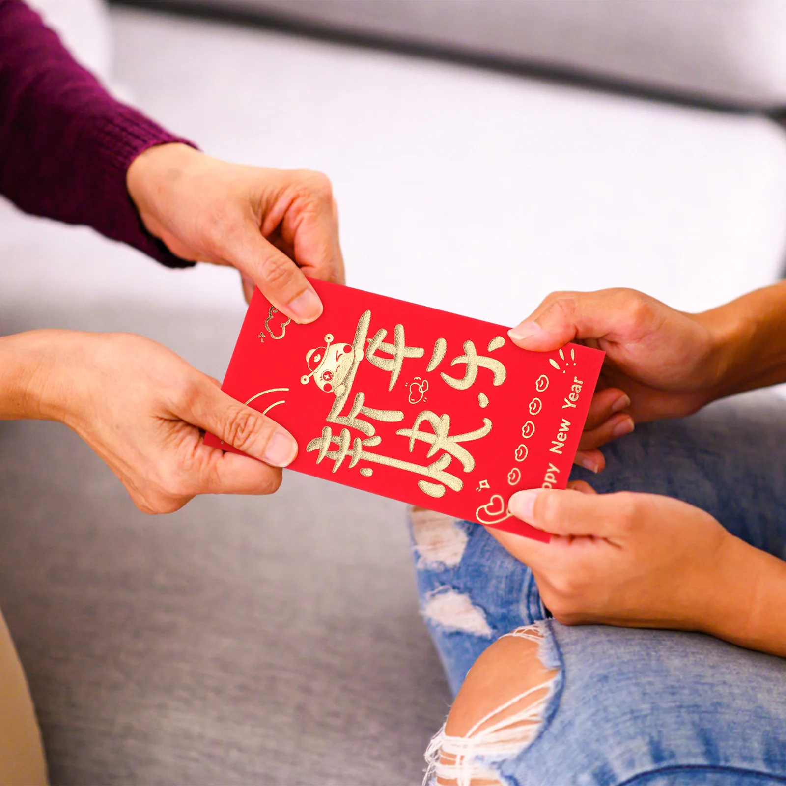 36 Pcs Zodiac Red Envelope Lunar New Year Decor Chinese Money Packet Tie Snake Envelopes Decorations Paper Hong Bao