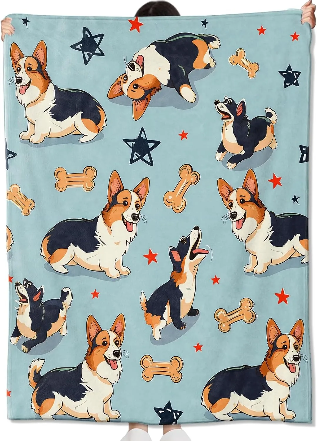 Manta fina de Corgi encantadora, regalos para familiares, amigos, sofá, cama, coche, hogar, Camping, animales
