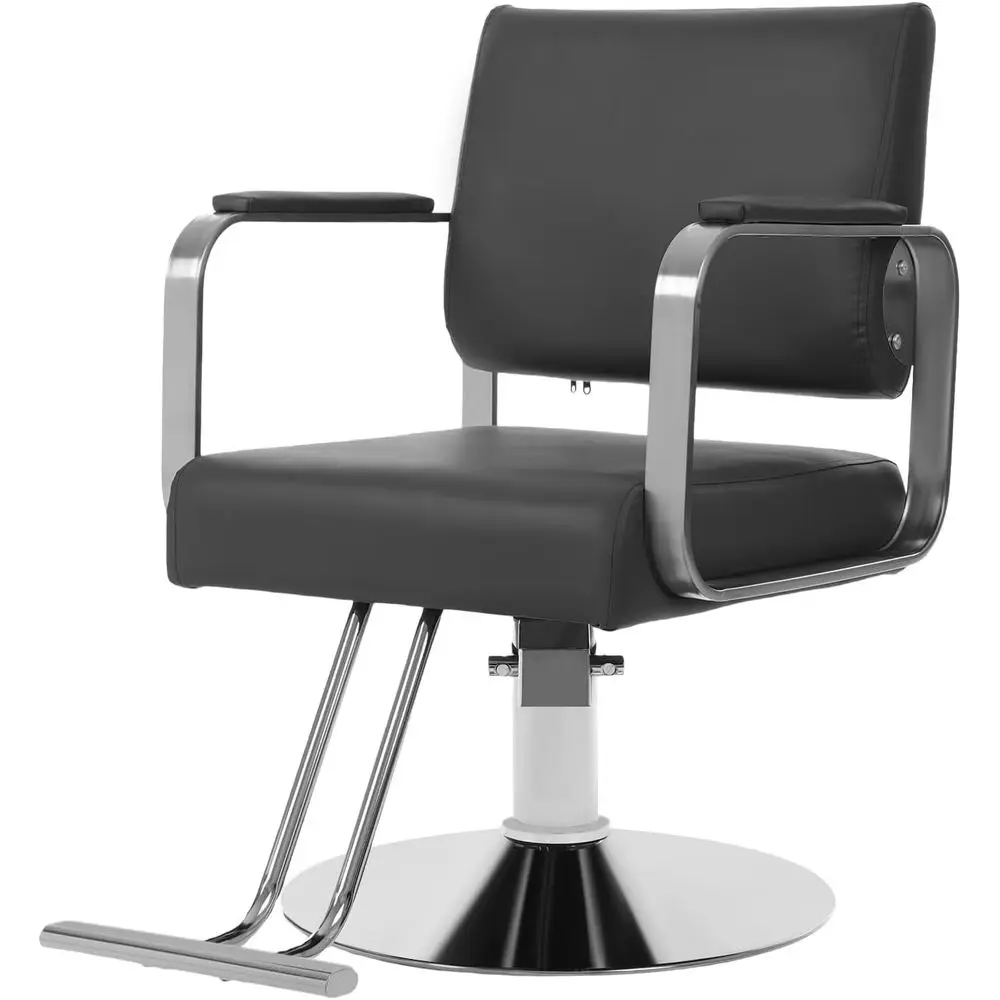

360° Swivel Ergonomic Salon Styling Chair with Footrest, 440lbs Capacity, PU Cushion, Ideal for Hair Salons and Barber Shops (Bl