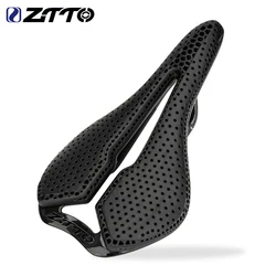 ZTTO Carbon Fiber Ultralight 3D Printed Bike Saddle Hollow Racing Comfortable Breathable Bicycle Seat MTB Mountain Road Cycling
