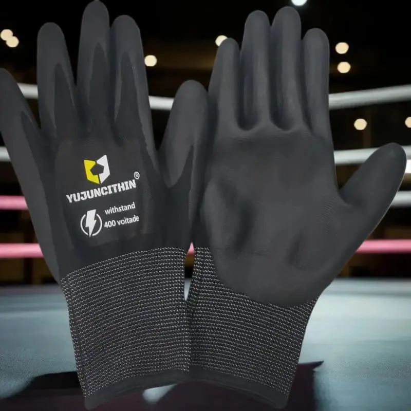 （Summer6）1 Pair Ultra-thin Safety Electrician Gloves 400/500V Insulated Working Gloves Nitrile Anti Electric Shock Gloves