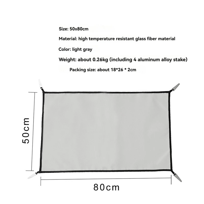 Camping Fireproof Cloth BBQ Grill Mat Flame Retardant Mat for Camping Stoves of Tent Outdoor Fire Pit Protective Mat B-ABHG