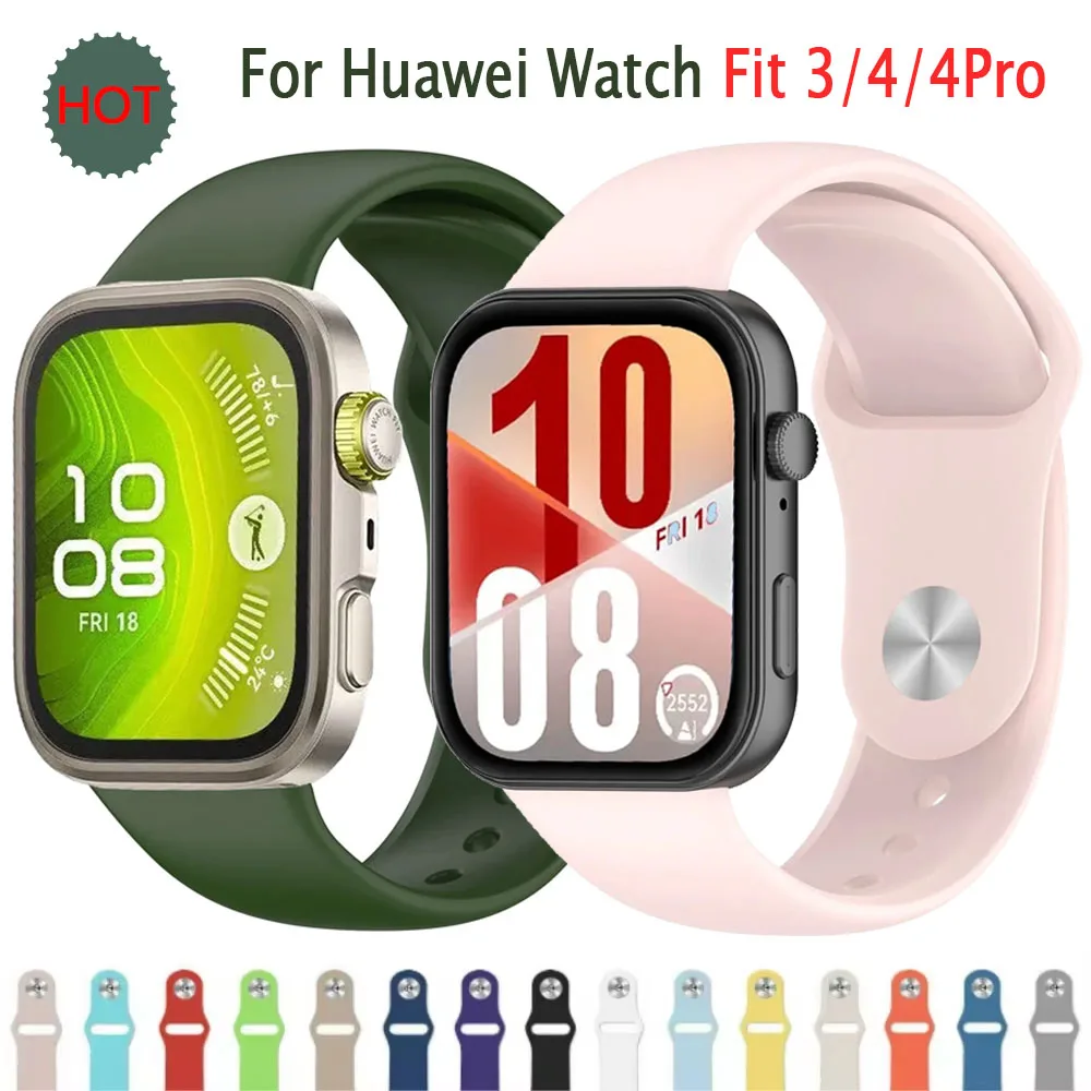 

Sport Silicone Strap for Huawei Watch Fit 3/4/4 Pro Soft Comfortable Replaceable Wristband For Huawei Watch Fit 3-Fit 4 Bracelet