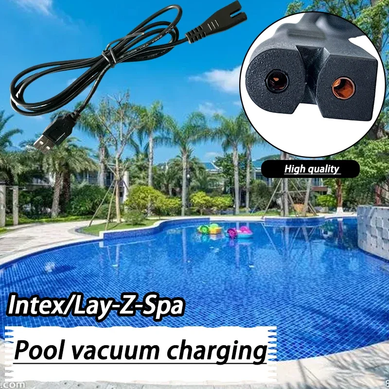 Caravan Pool Vacuum Charging USB Cable Replacement for Intex / Lay-Z-Spa Boat Accessories Pool Vacuum Pump Charging Wire