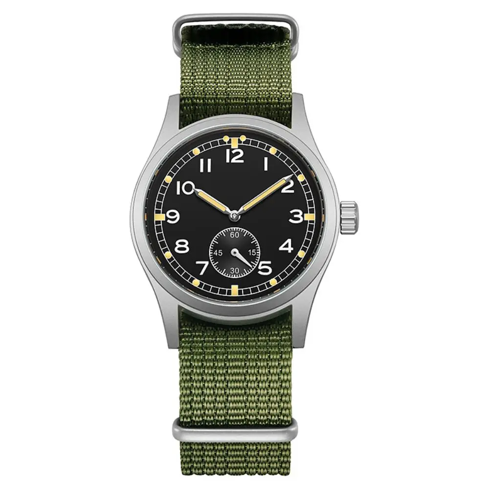 38mm Vintage Field Watch Analog Woven Nylon Fabric Strap Luminous Watch Luminous Dial 30 Meter Waterproof Quartz Wristwatch